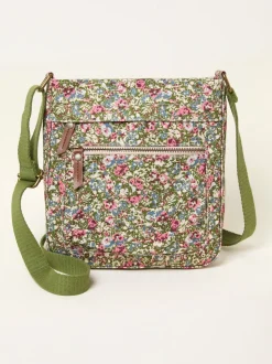 FatFace Green Ditsy Ditsy Floral Canvas Crossbody Bag