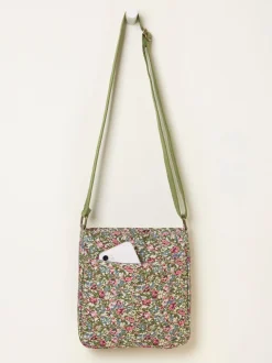 FatFace Green Ditsy Ditsy Floral Canvas Crossbody Bag