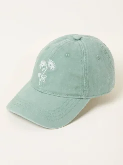 FatFace Green Embroidered Daisy Cap