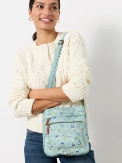 FatFace Green Haze Floral Canvas Crossbody Bag