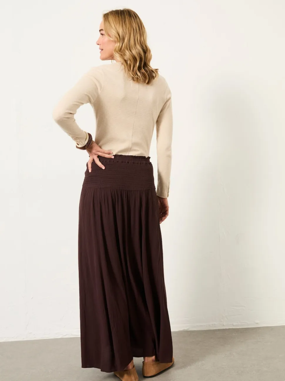 FatFace Harper Brown Maxi Skirt