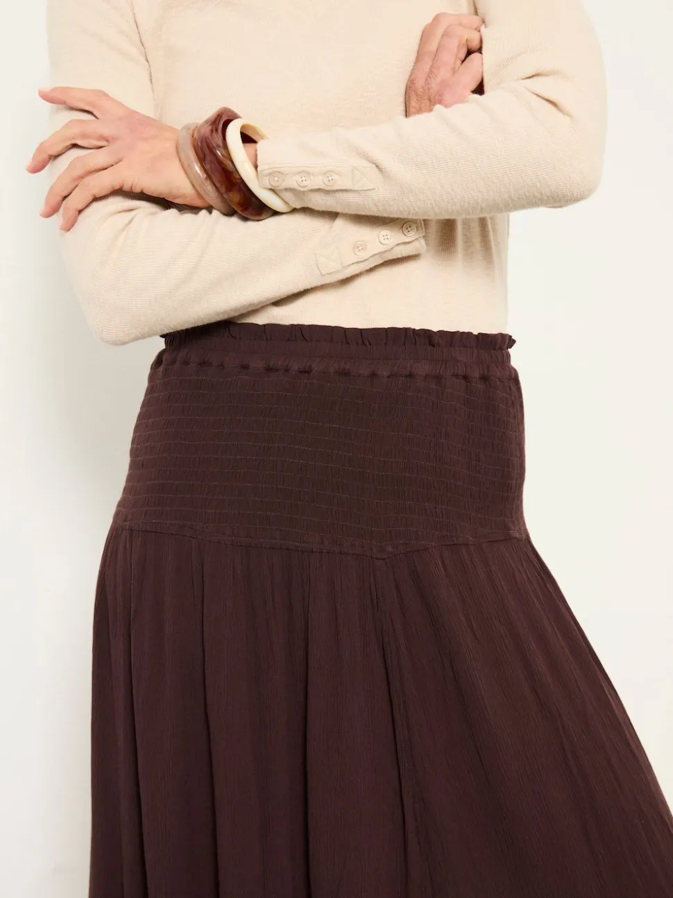 FatFace Harper Brown Maxi Skirt