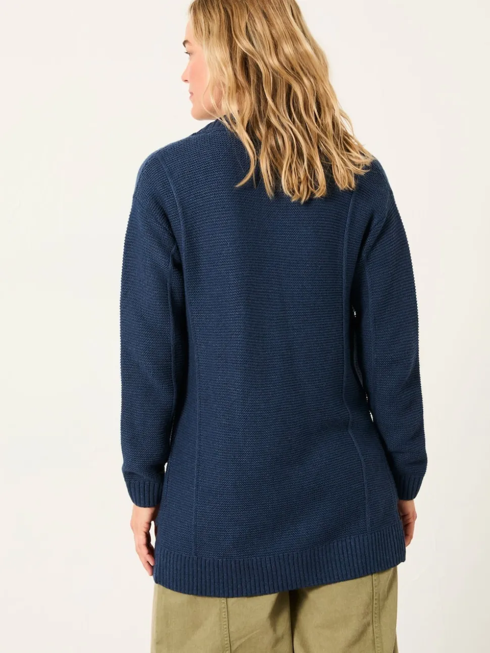 FatFace Harriet Navy Longline Knitted Cardigan