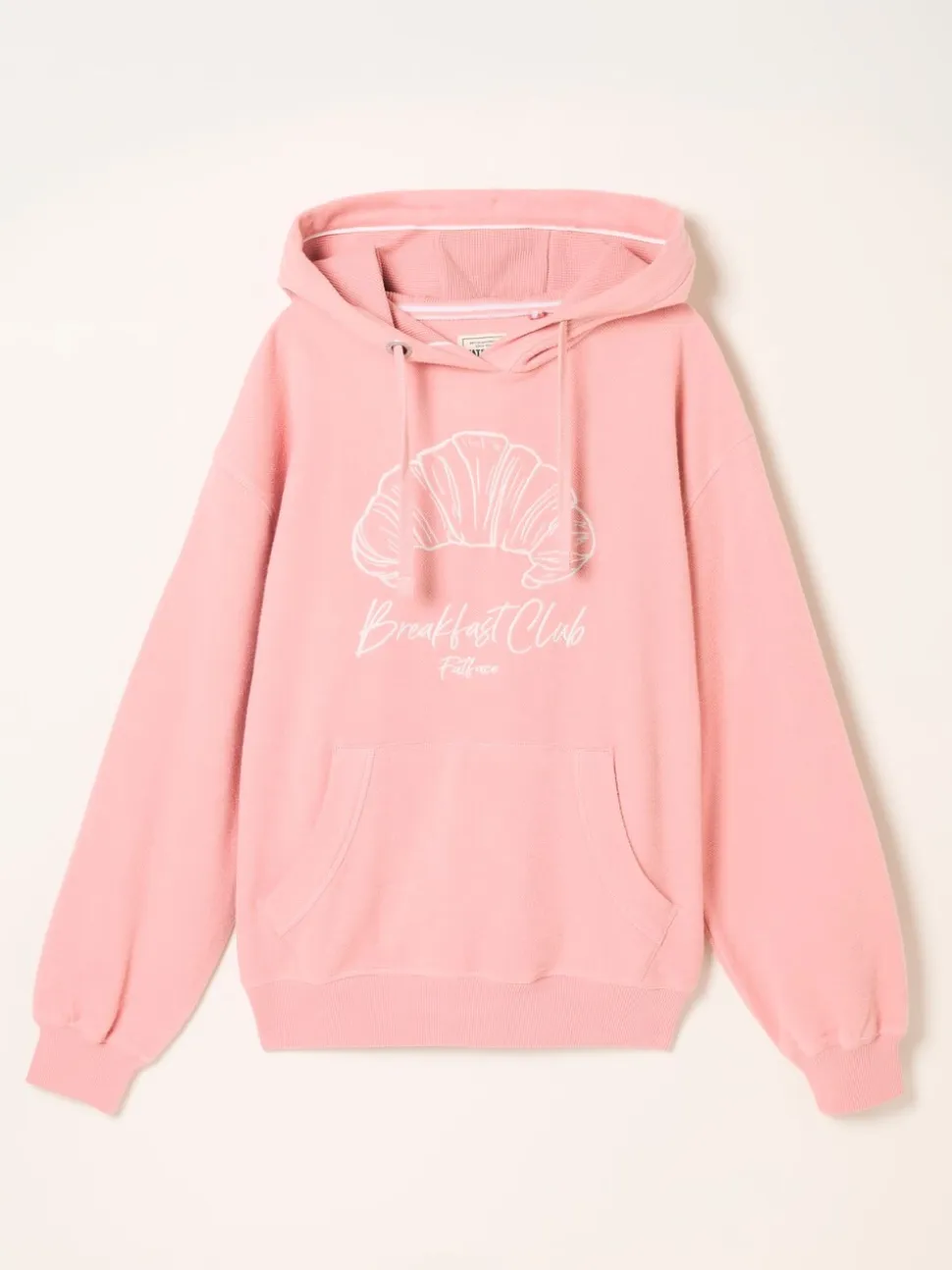 FatFace Imogen Pink Breakfast In Bed Graphic Overhead Hoodie