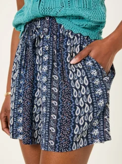 FatFace Indigo Blue Paisley Flippy Shorts