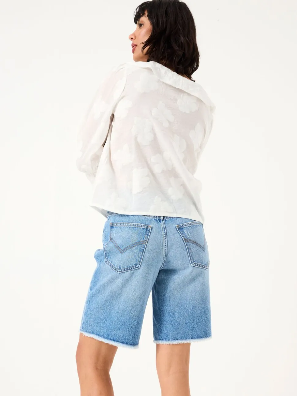 FatFace Isabella Light Blue Denim Bermuda Shorts