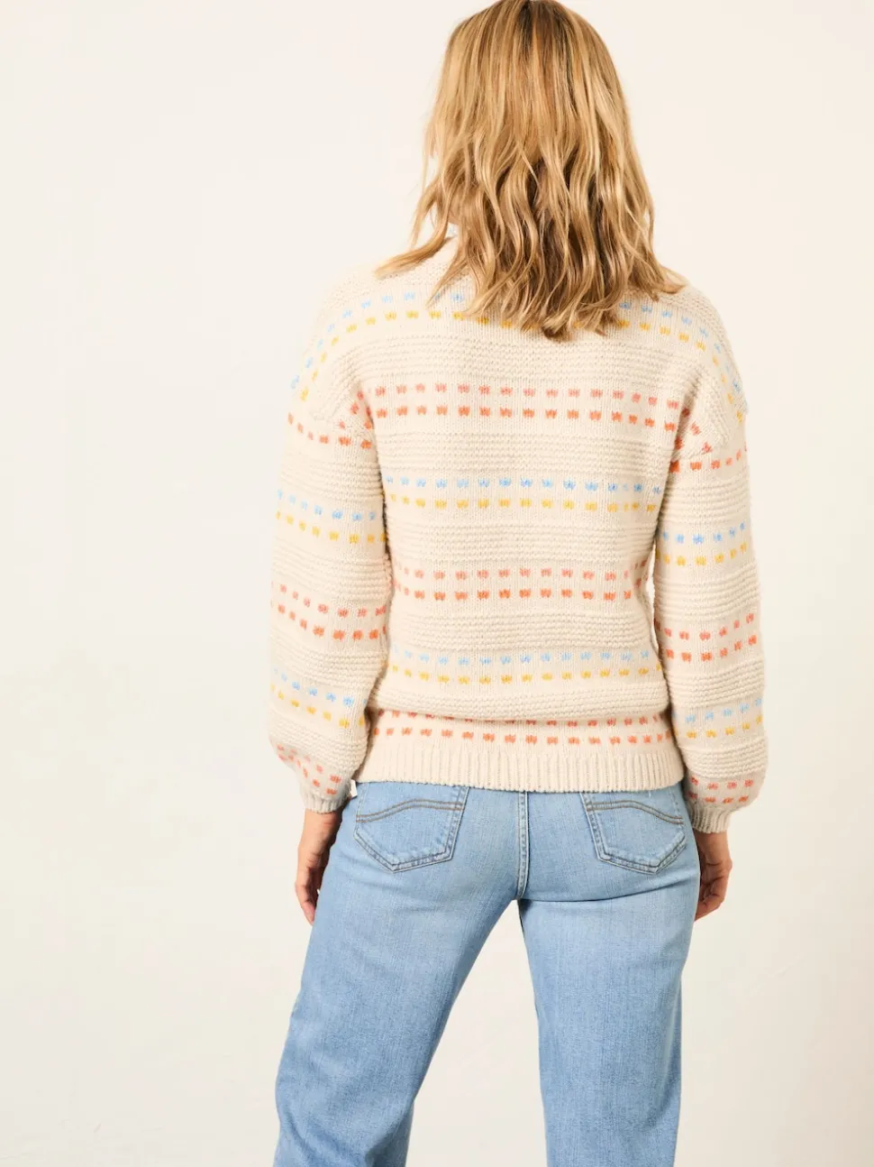 FatFace Isla Ivory Pattern Jumper