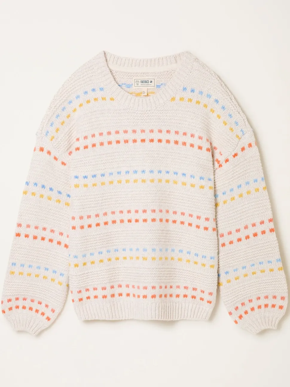 FatFace Isla Ivory Pattern Jumper