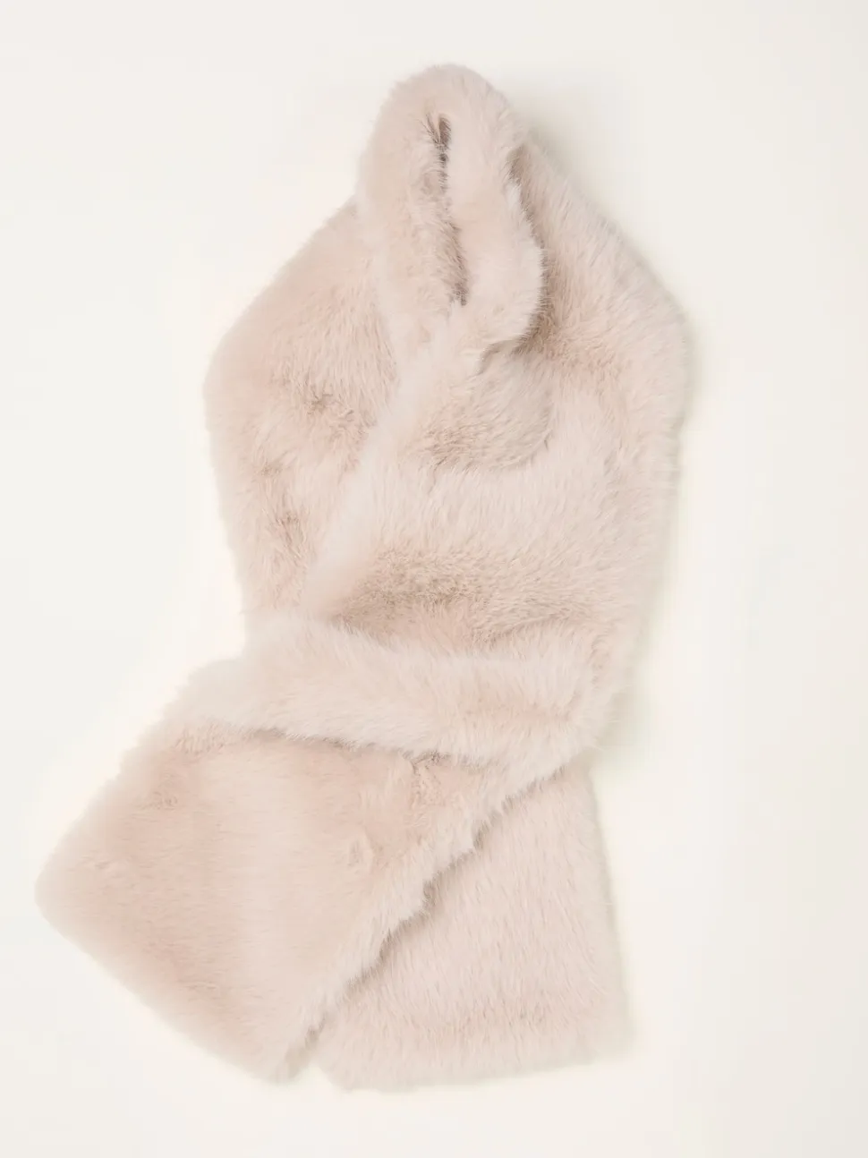 FatFace Ivory Faux Fur Scarf