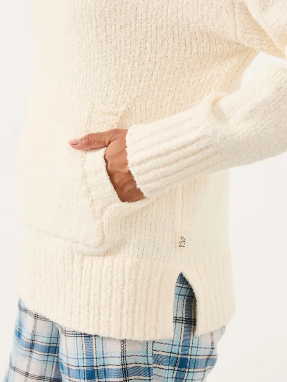 FatFace Ivory Knitted Lounge Half Neck Jumper