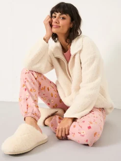 FatFace Ivory Zip Through Snuggle Top