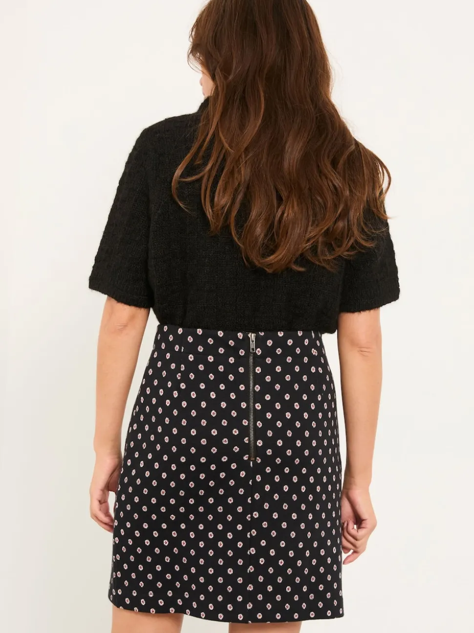 FatFace Jackie Black Metallic Skirt