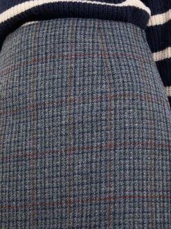 FatFace Jackie Charcoal Grey Tweed Wool Skirt
