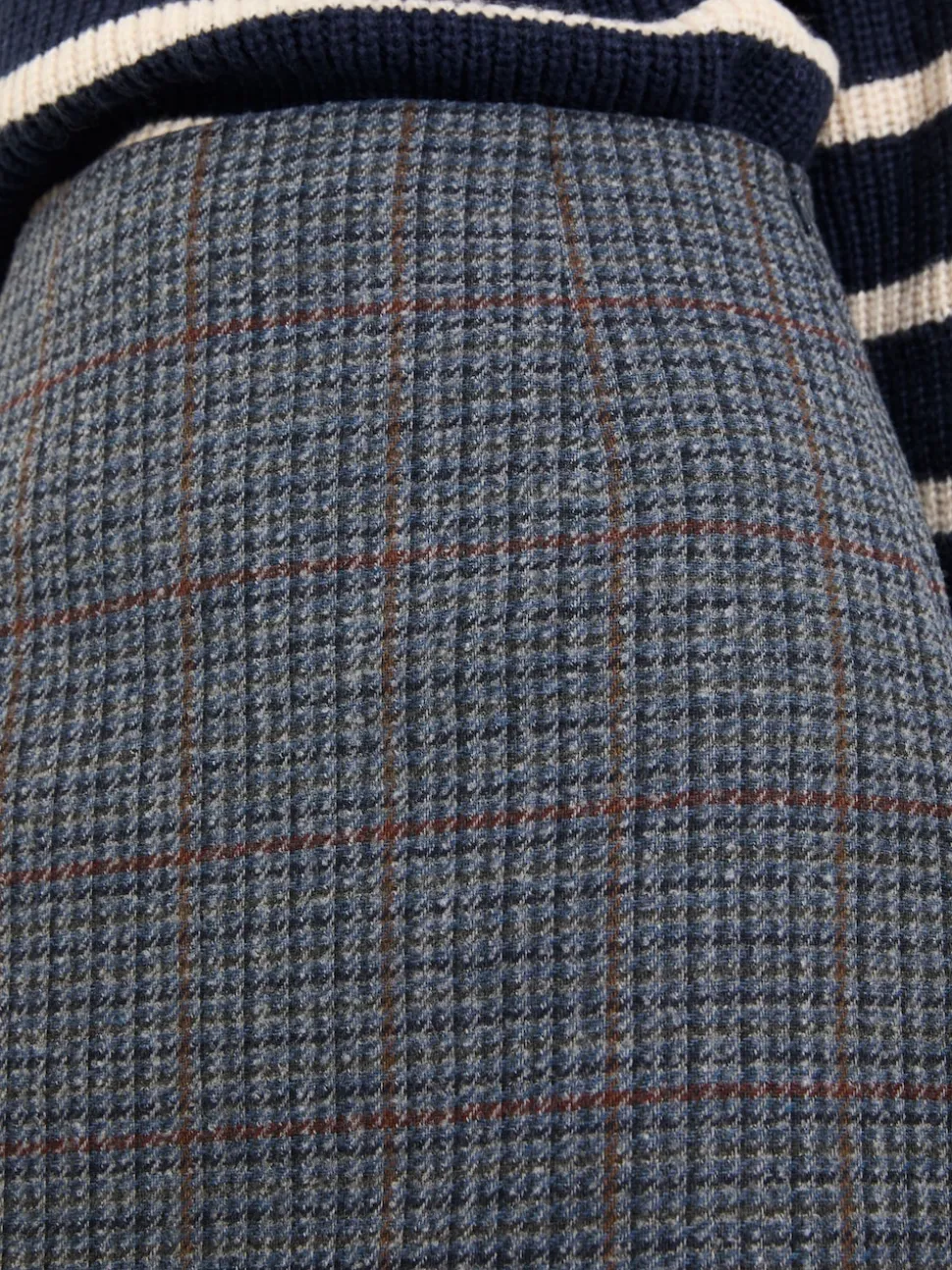 FatFace Jackie Charcoal Grey Tweed Wool Skirt