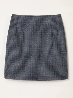 FatFace Jackie Charcoal Grey Tweed Wool Skirt