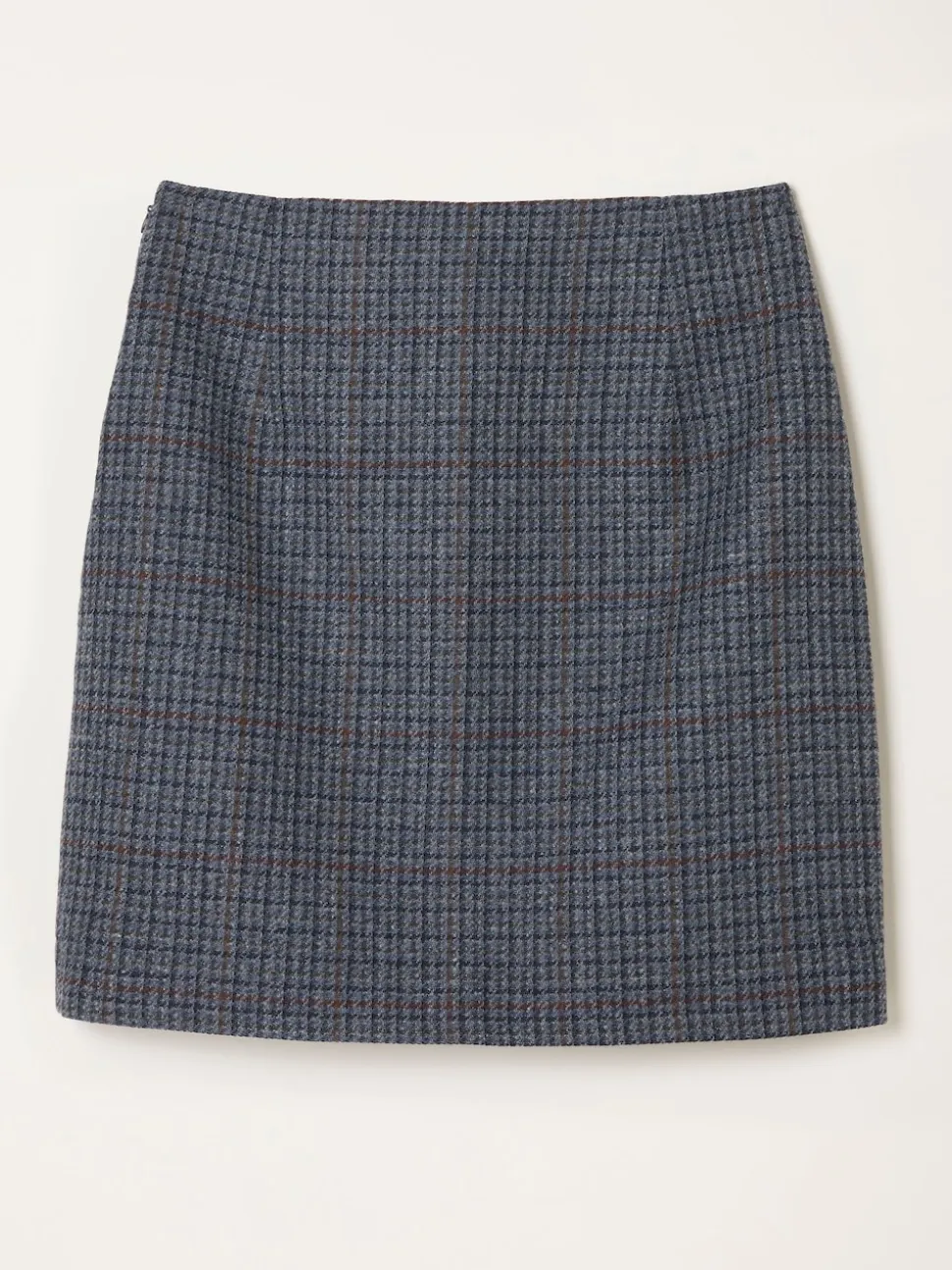 FatFace Jackie Charcoal Grey Tweed Wool Skirt