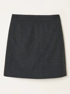 FatFace Jess Charcoal Grey Tweed Mini Skirt