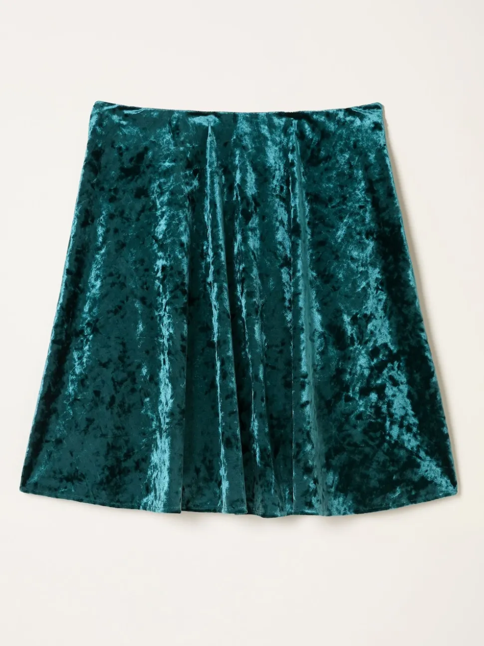 FatFace Jess Teal Blue Velvet Skirt