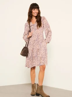 FatFace Jesse Purple Oriental Floral Floral Dress