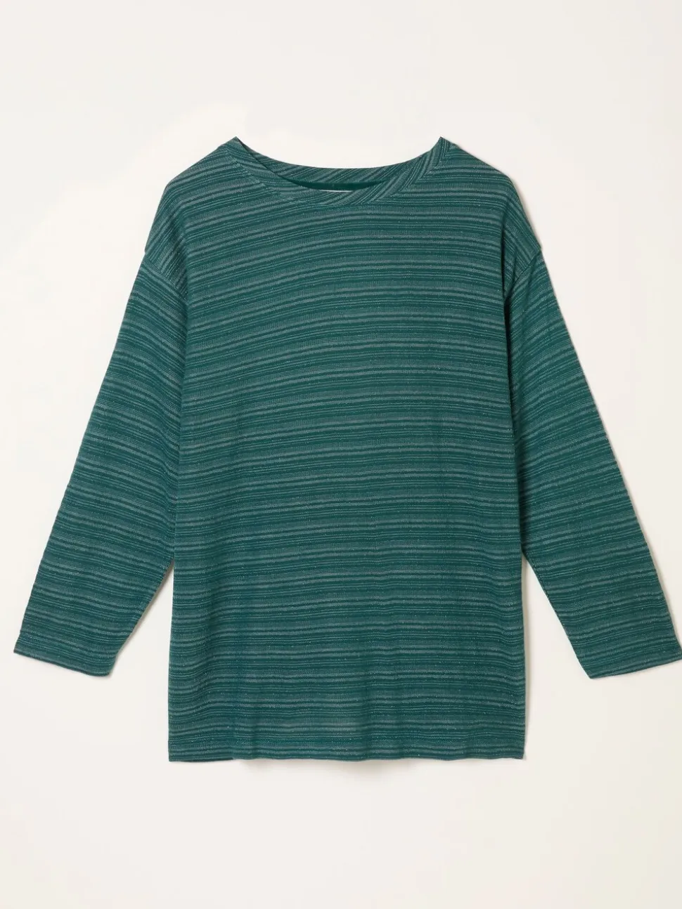 FatFace Jodie Teal Blue Long Sleeve Sparkle Top