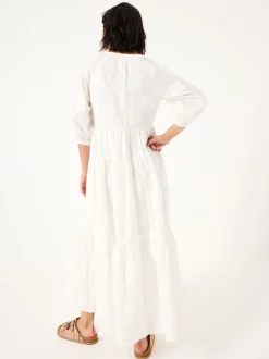 FatFace Kelly White Jacquard Maxi Dress