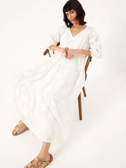 FatFace Kelly White Jacquard Maxi Dress
