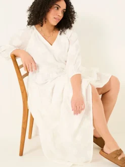 FatFace Kelly White Jacquard Maxi Dress