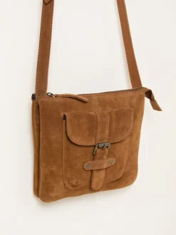 FatFace Libby Tan Brown Suede Crossbody Bag