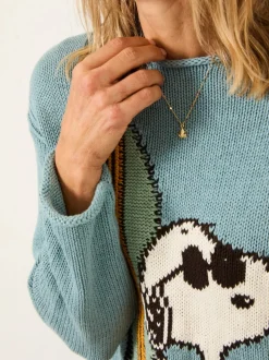 FatFace Light Blue Snoopy Knitted Jumper
