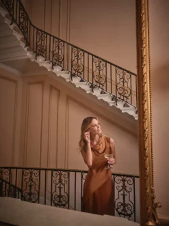 FatFace Liza Bronze Cowl Neck Maxi Dress