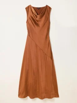 FatFace Liza Bronze Cowl Neck Maxi Dress