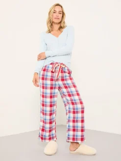 FatFace Lola Red Multi Check Pyjama Bottoms