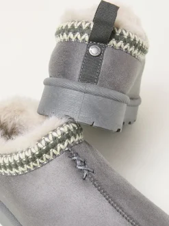 FatFace Lyra Dark Grey Mule Slipper
