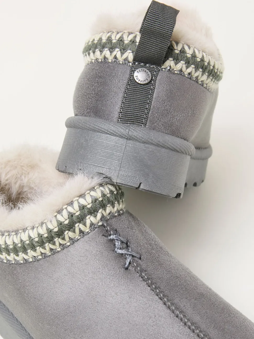 FatFace Lyra Dark Grey Mule Slipper