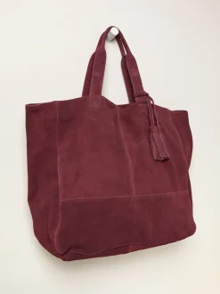 FatFace Margot Burgundy Red Suede Tote Bag