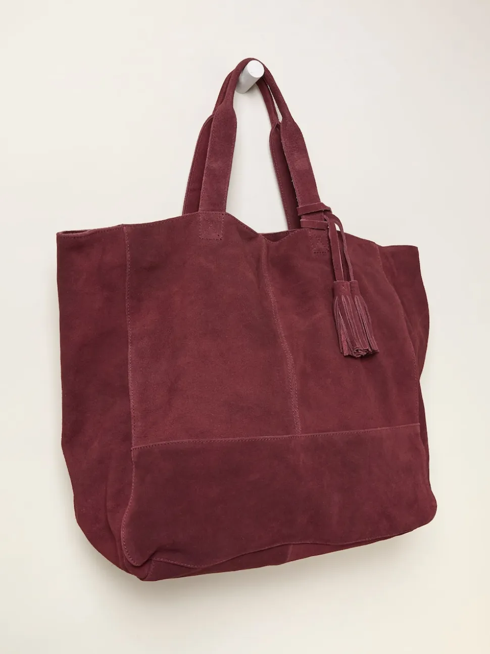 FatFace Margot Burgundy Red Suede Tote Bag