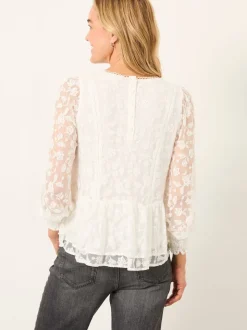 FatFace Marianne Ivory Lace Round Neck Top