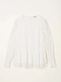 FatFace Marianne Ivory Lace Round Neck Top