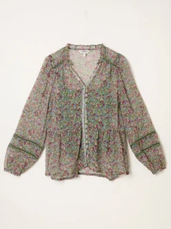 FatFace Mel Green Ditsy Garden Petite Blouse