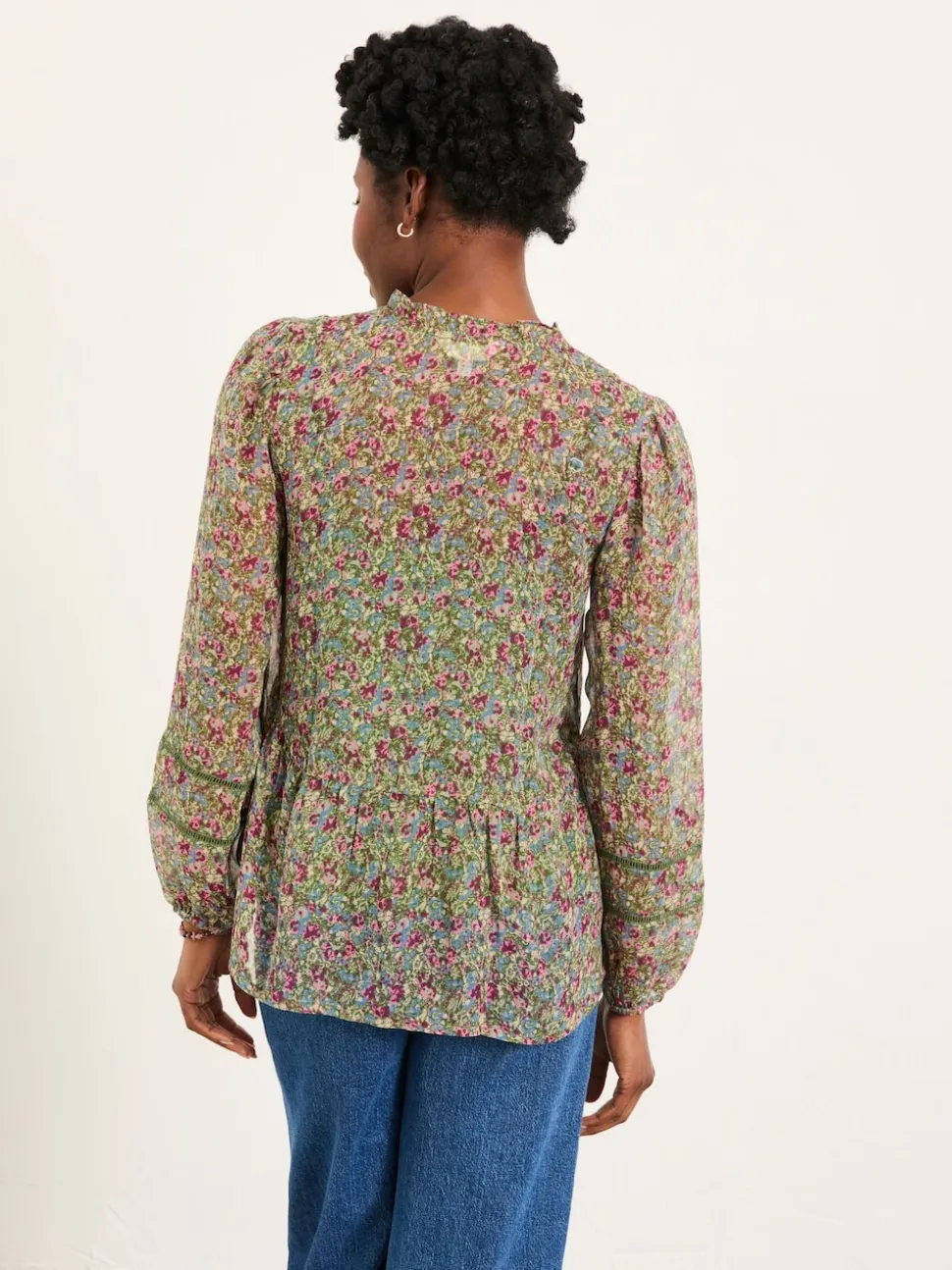 FatFace Mel Green Ditsy Garden Blouse