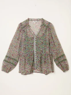FatFace Mel Green Ditsy Garden Blouse