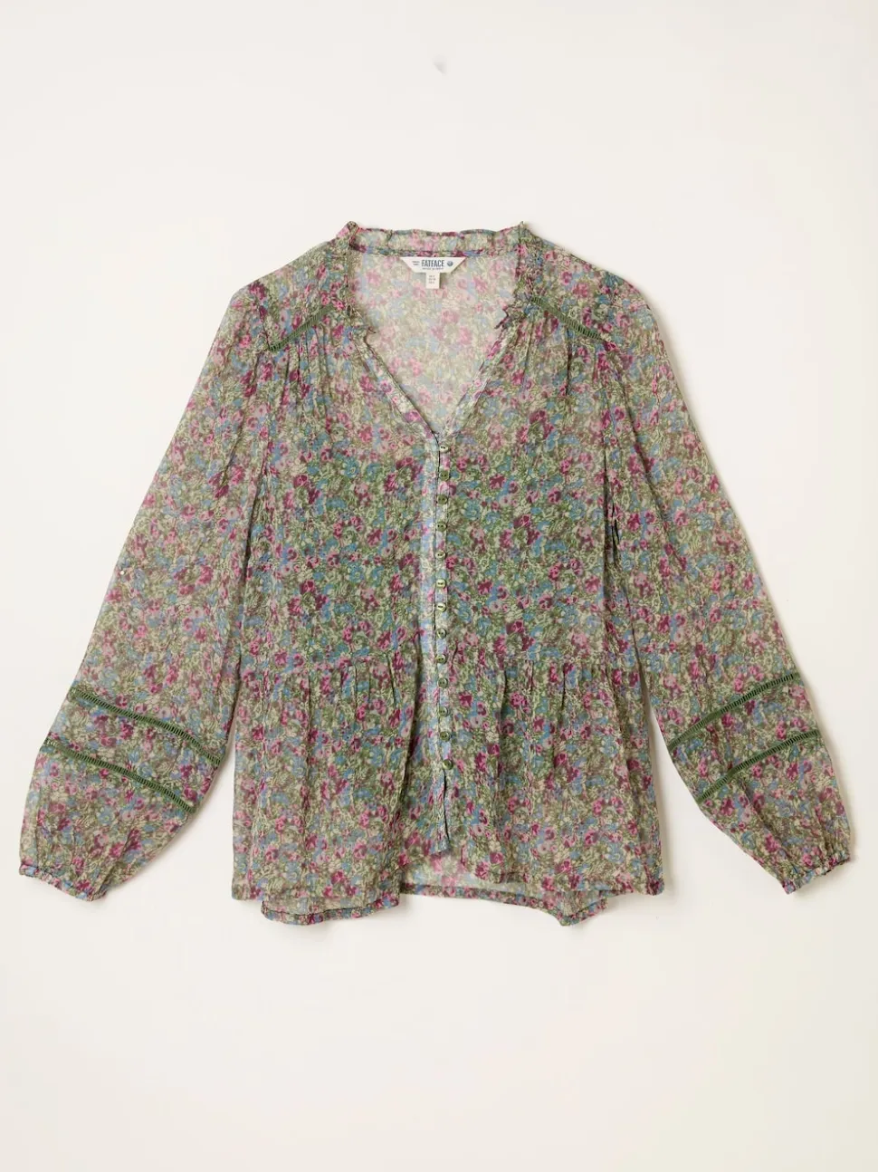 FatFace Mel Green Ditsy Garden Blouse