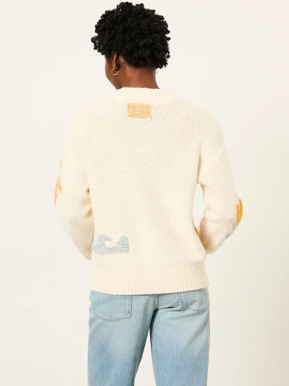 FatFace Mila Natural Knitted Surf Pattern Jumper