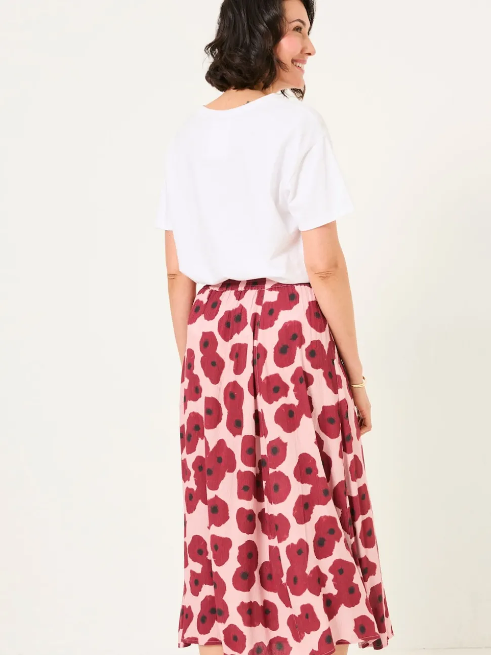 FatFace Millie Multi Poppies Midi Skirt