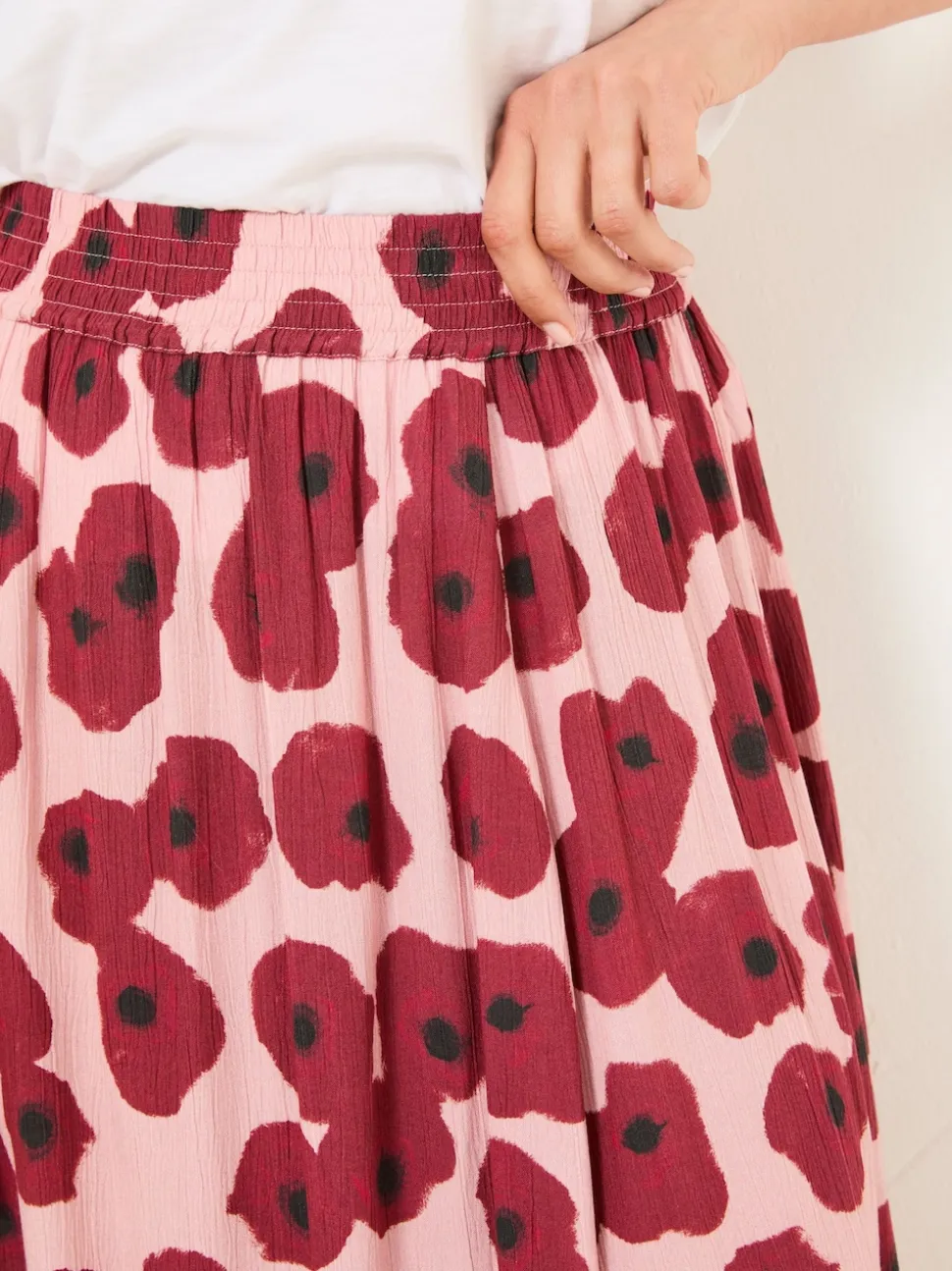FatFace Millie Multi Poppies Midi Skirt