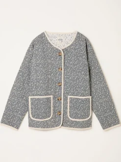 FatFace Milly Blue Ditsy Quilted Jacket