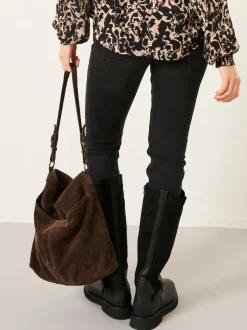 FatFace Molly Chocolate Brown Suede Shoulder Bag