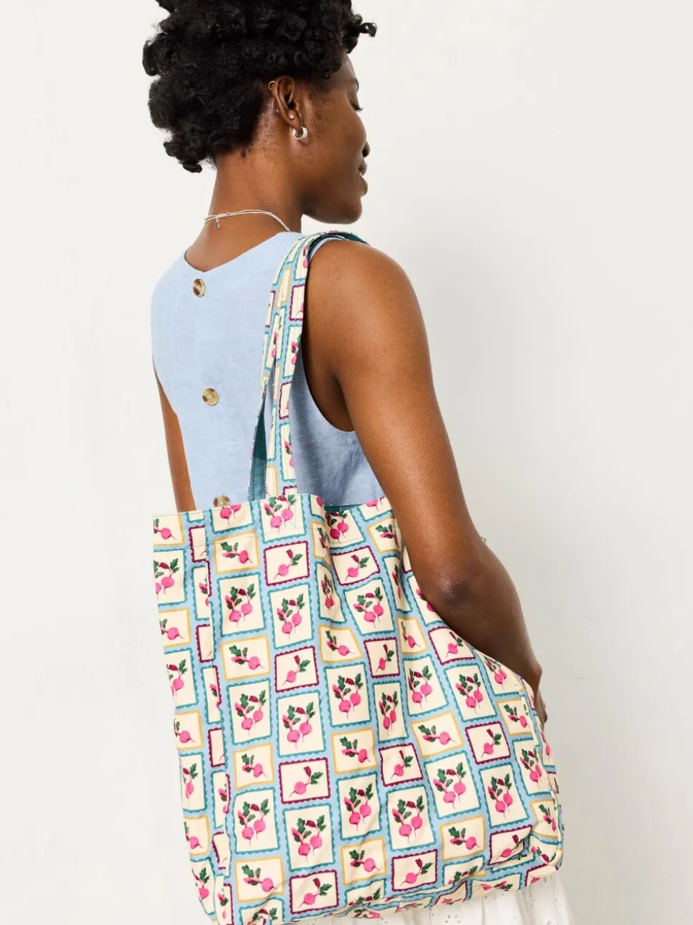 FatFace Multi Beetroot Reversible Tote Bag