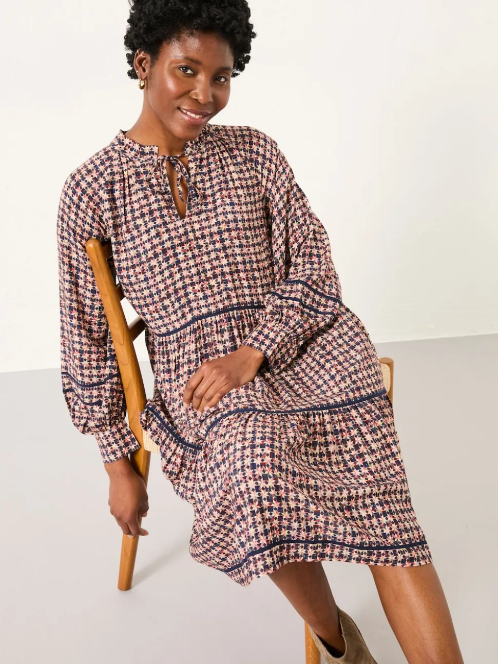FatFace Multi Stirling Midi Dress