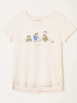 FatFace Natalie Ivory Frog Graphic T shirt